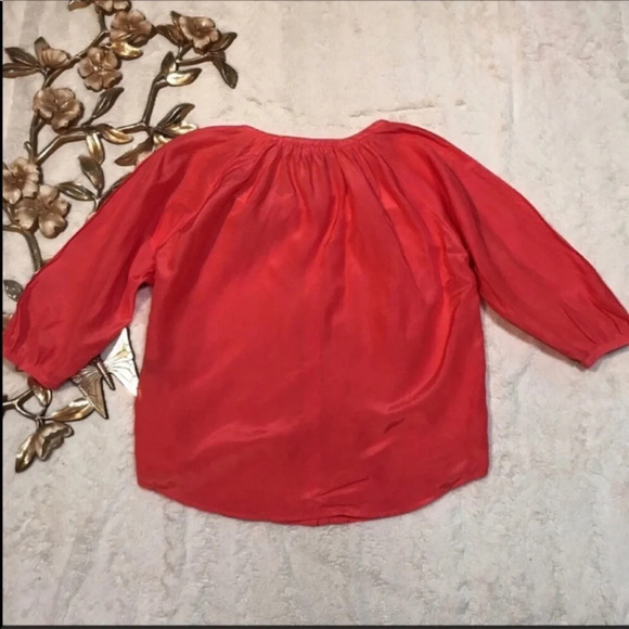DVF Coral Paeden Tassle Blouse Size 4 - Picture 6 of 9